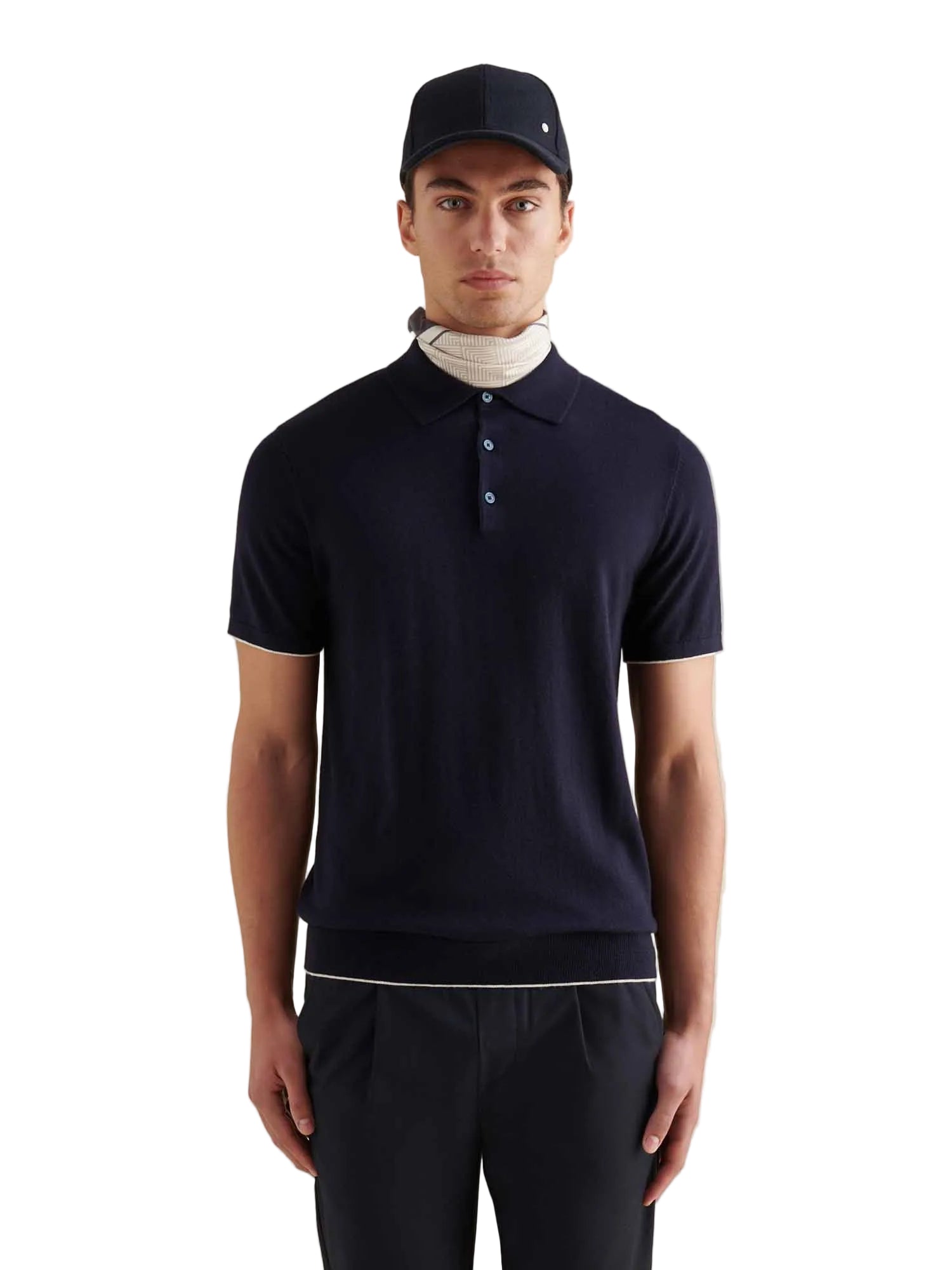 Peckham Rye Knit Dark Sapphire Navy Polo Shirt